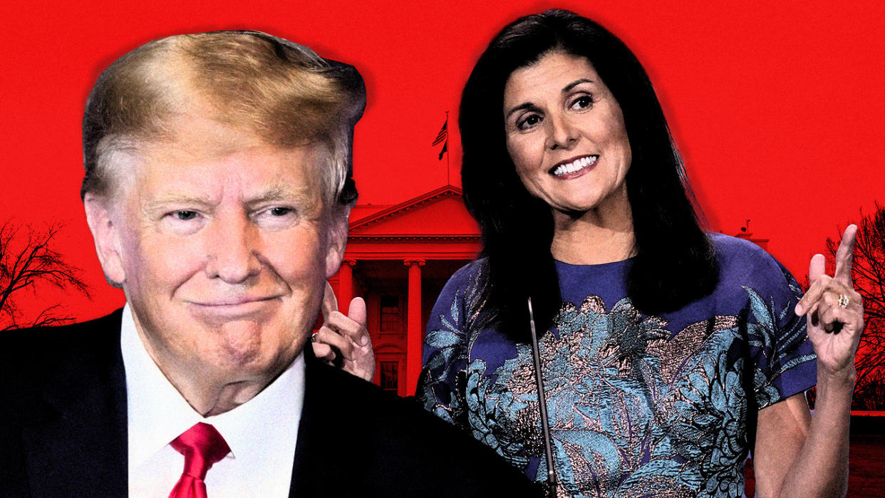 Former President Donald Trump and Former U.N. Ambassador Nikki Haley.