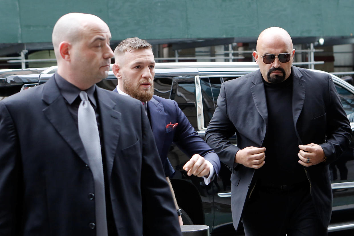 Conor McGregor returns to court in Brooklyn to accept a plea deal. (REUTERS/Eduardo Munoz)