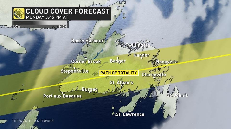 Newfoundland Eclipse Cloud Forecast April 7 2024