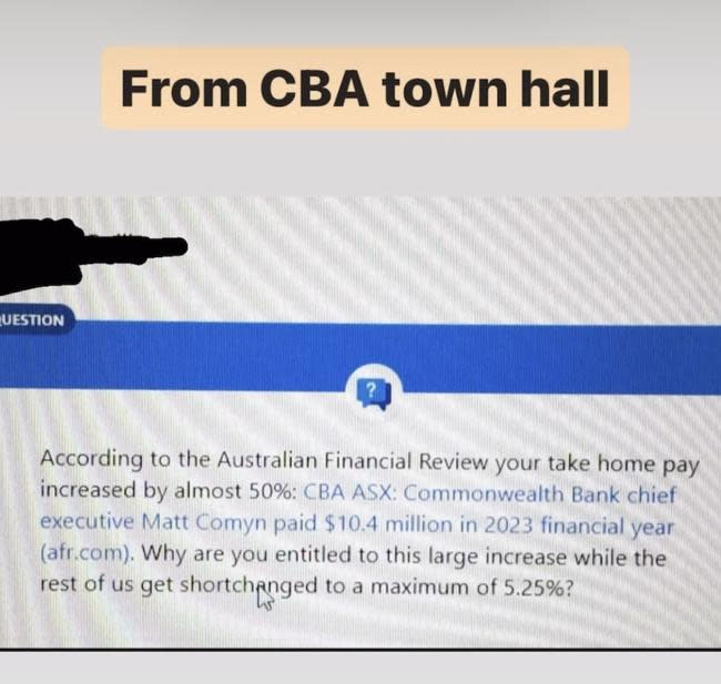 CBA town hall question.