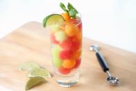 <p>Use a melon baller to carve out watermelon, honeydew, or cantaloupe. After a quick stay in the freezer, the bite-size fruit will infuse your beverage with a delightful flavor. <br></p>