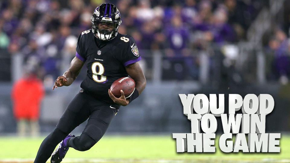 Baltimore Ravens QB Lamar Jackson led his team to a 16-10 victory over the Cleveland Browns on Sunday night despite throwing 4 interceptions. (Photo by Rob Carr/Getty Images)
