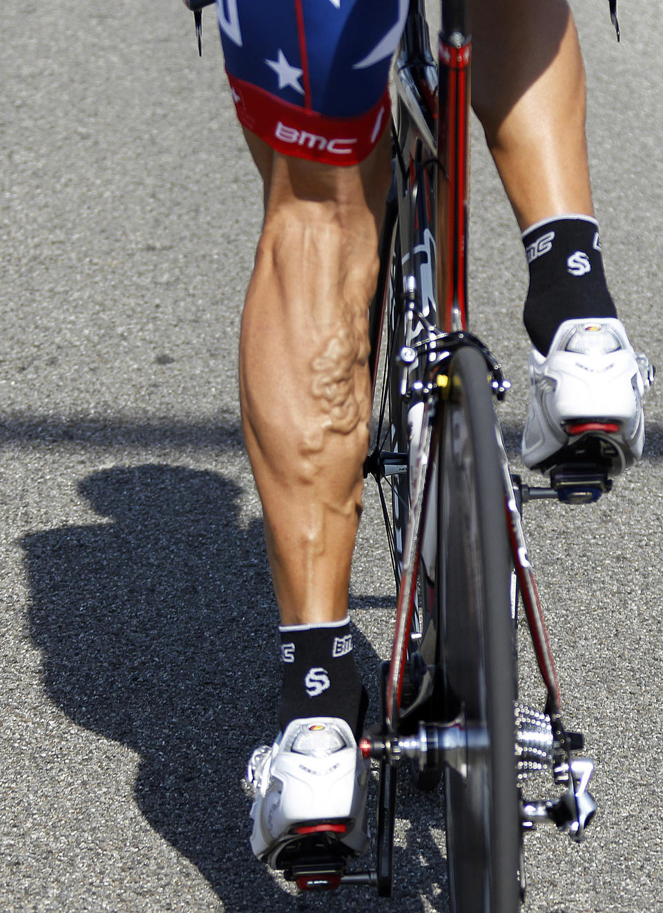 American cyclist George Hincapie is seen during a training session for the Tour de France in 2010.