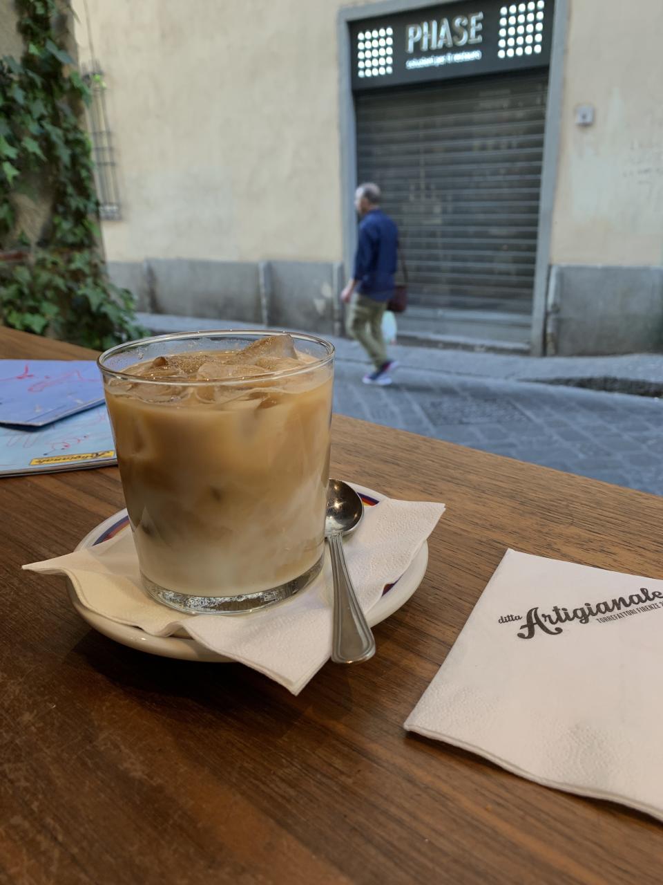 <h1 class="title">I finally found iced coffee in Florence at Ditta Artigianale, which is a lifesaver in the heat of June.</h1><cite class="credit">Photo: Justin Fernandez</cite>