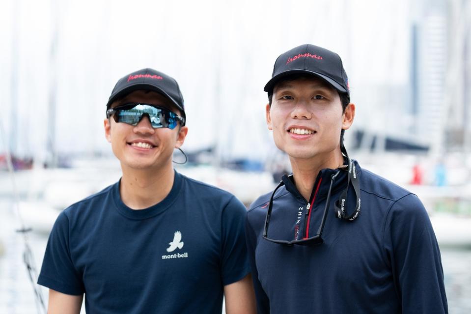 煞科賽同樣吸引「帆船新鮮人」參賽，蕭家浩(左)及謝曙希(右)指非常享受在維港出賽。