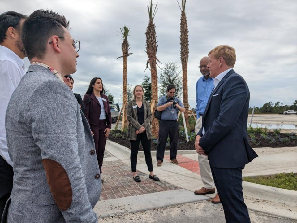 Government officials and business leaders tour the master-planned community of Wellen Park during a meeting of the Economic Development Corporation of Sarasota County.