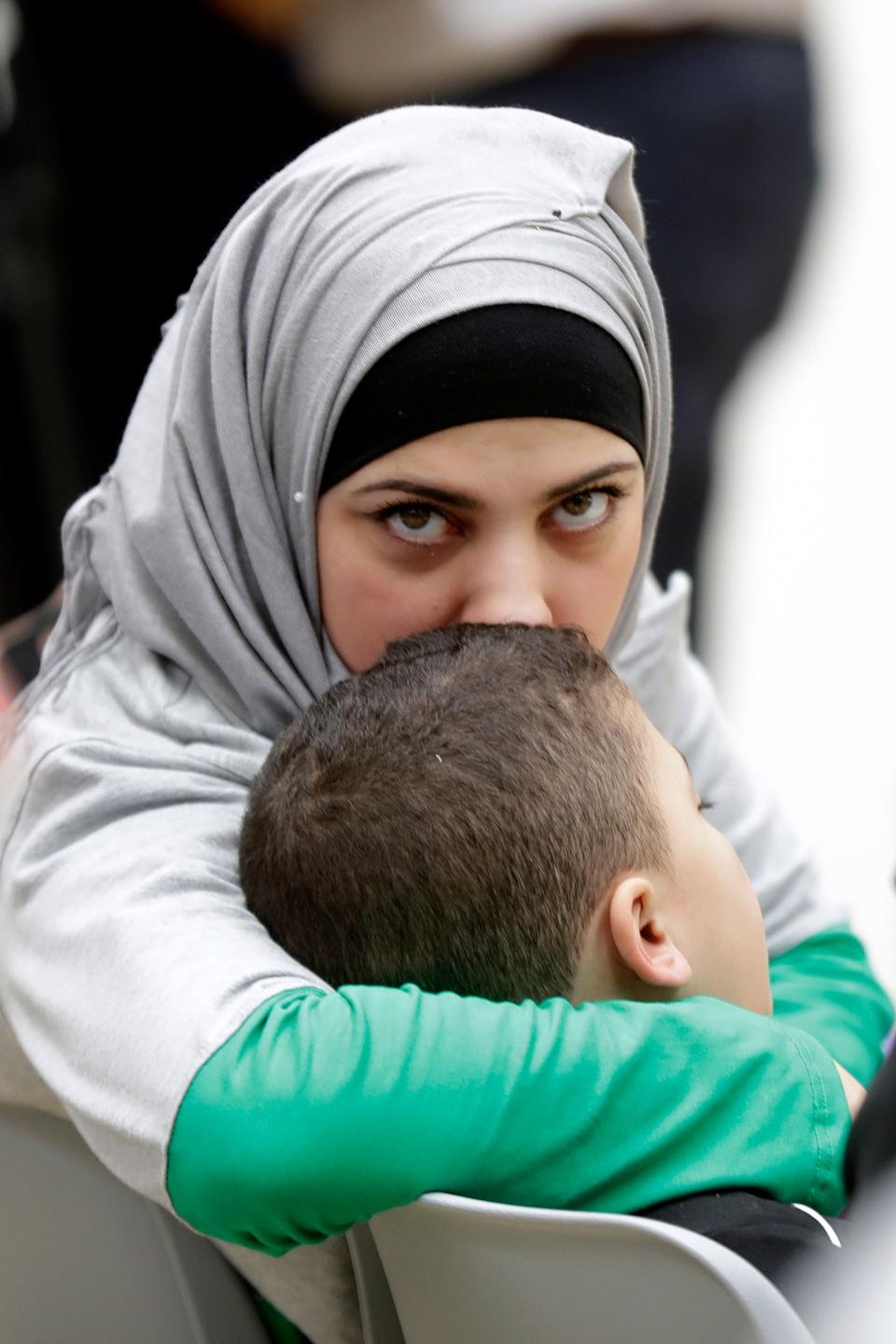 Syrian refugees arrive in Rome, Italy