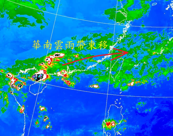 氣象局長鄭明典表示，華南雲雨區東移影響台灣是春季才有的典型天氣型態。(翻攝自鄭明典臉書)