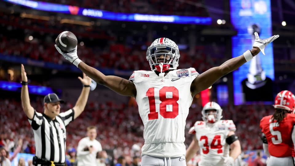 Harrison Jr. was described by Ohio State as "the most decorated wide receiver" in the school's history. - Carmen Mandato/Getty Images