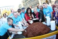 Bhaji-ing its way into the record books, this massive masterpiece was created in Bradford, UK - often labelled the curry capital of England. The brain child of Colin Burt, Head Chef Trainer at Bradford College's International Food Academy, it broke the world record for the biggest bhaji in the world and fed many hungry students in the process.