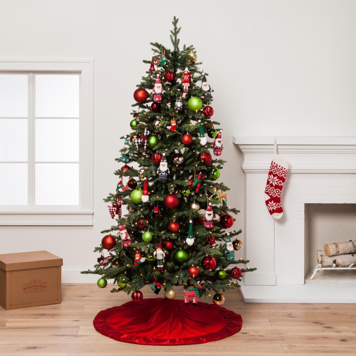 An artificial Christmas tree all decked out for the holiday. (Photo: Target)