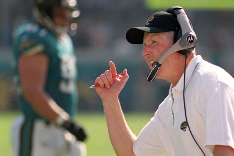 Tom Coughlin was hired in 1994 to serve as the first head coach in Jacksonville Jaguars history. File Photo by Reggie Jarrett/UPI