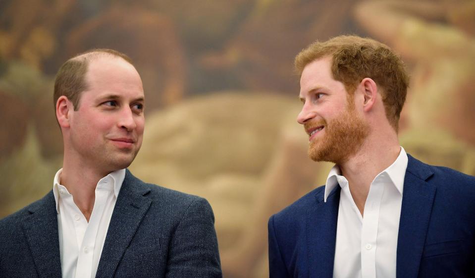 Prince William and Prince Harry in April 2018 at the opening of Greenhouse Sports Centre in London.