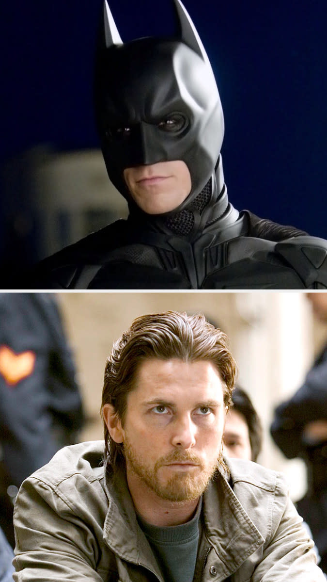 Christian's Bruce Wayne sporting facial hair in a departure from previous iterations