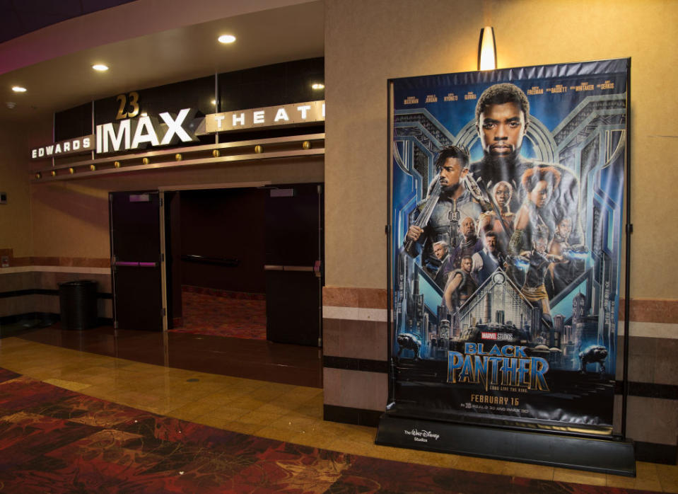 A screening of the movie Black Panther. (Photo: Getty Images)