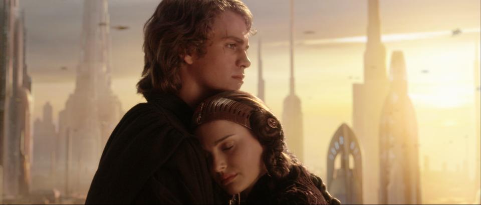 Anakin Skywalker (Hayden Christensen) and Padme (Natalie Portman) before everything goes bad in "Revenge of the Sith."