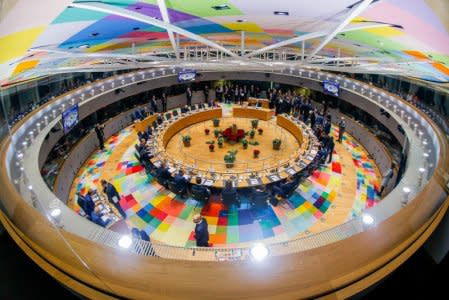 General view of the hall during a European Union leaders summit in Brussels, Belgium December 14, 2018.  Stephane Lecocq/Pool via REUTERS