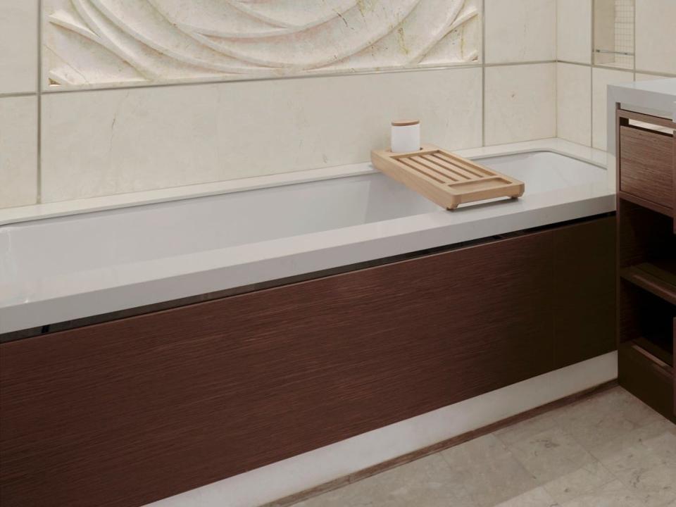 A bathroom aboard the Ritz-Carlton Yacht Collection's Evrima