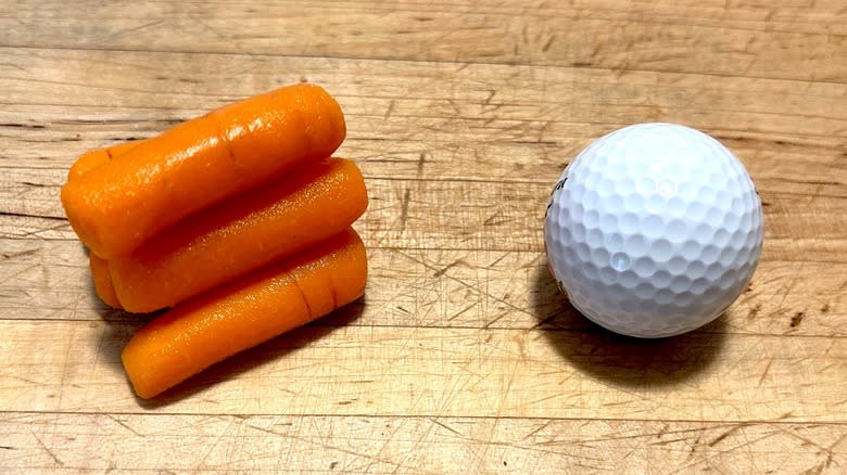 Carrots and golf ball
