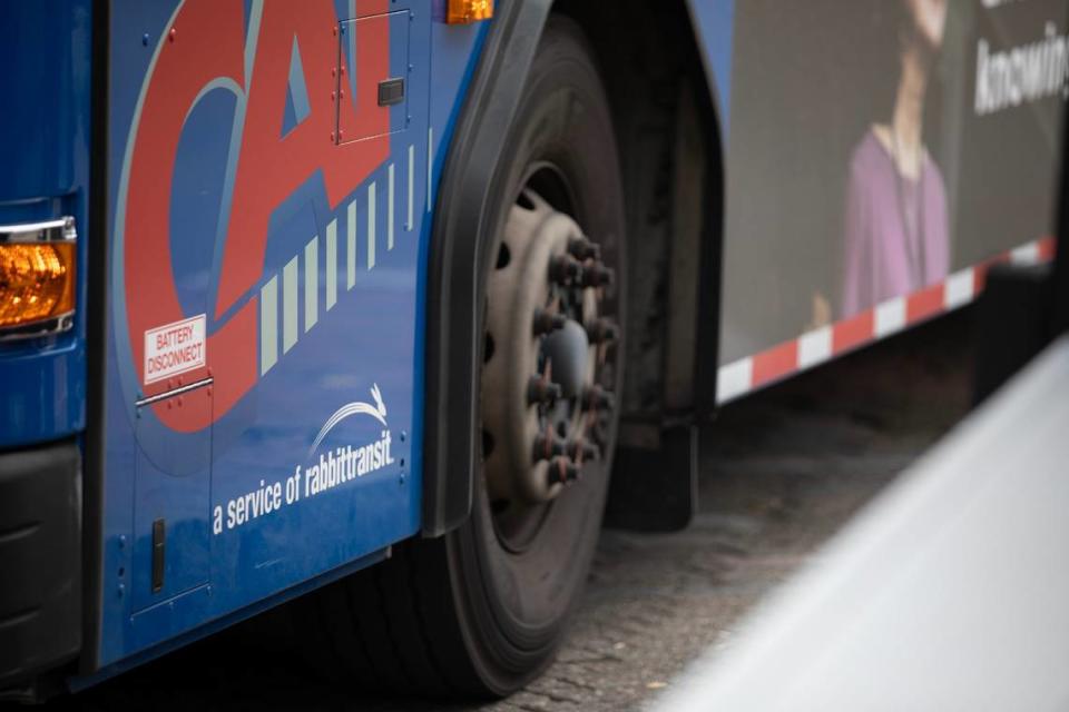 A Rabbittransit bus in Harrisburg. Transit agencies around Pennsylvania say they expect financial struggles as stimulus dollars run out. Commonwealth Media Services