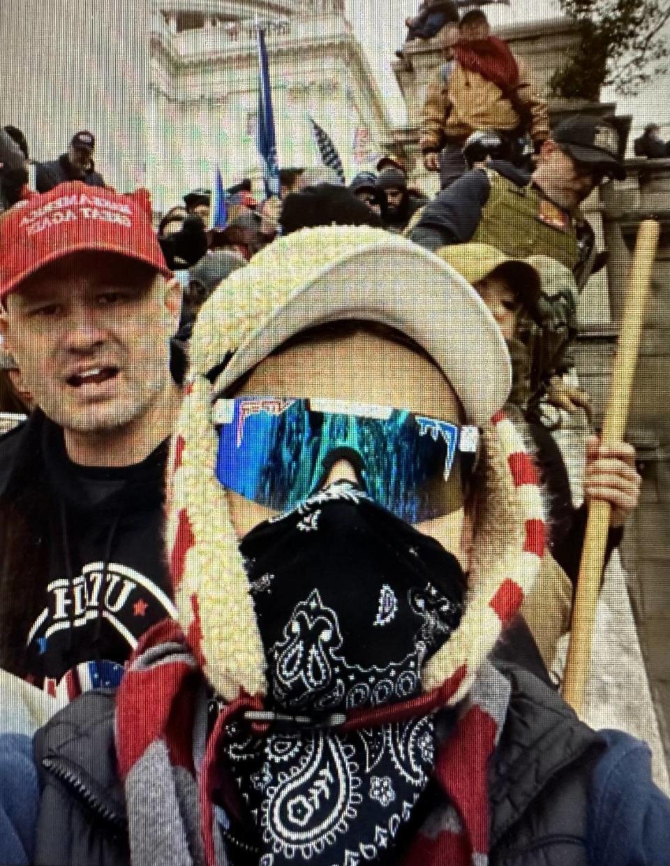 Snapchat selfie taken by Angelo Pacheco of Kansas City on the southwest steps of the Capitol on Jan. 6, 2021.