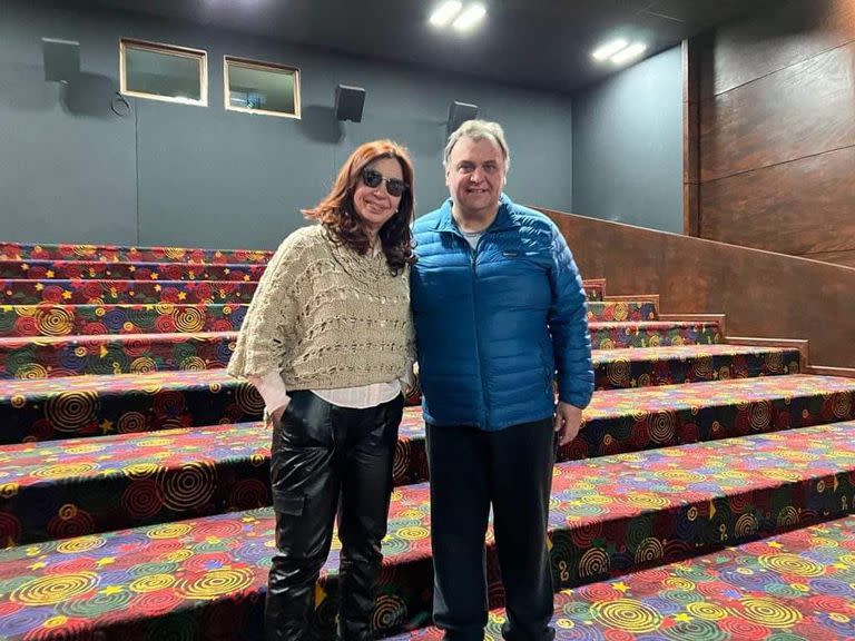 La vicepresidenta Cristina Kirchner junto al intendente de El Calafate Javier Belloni