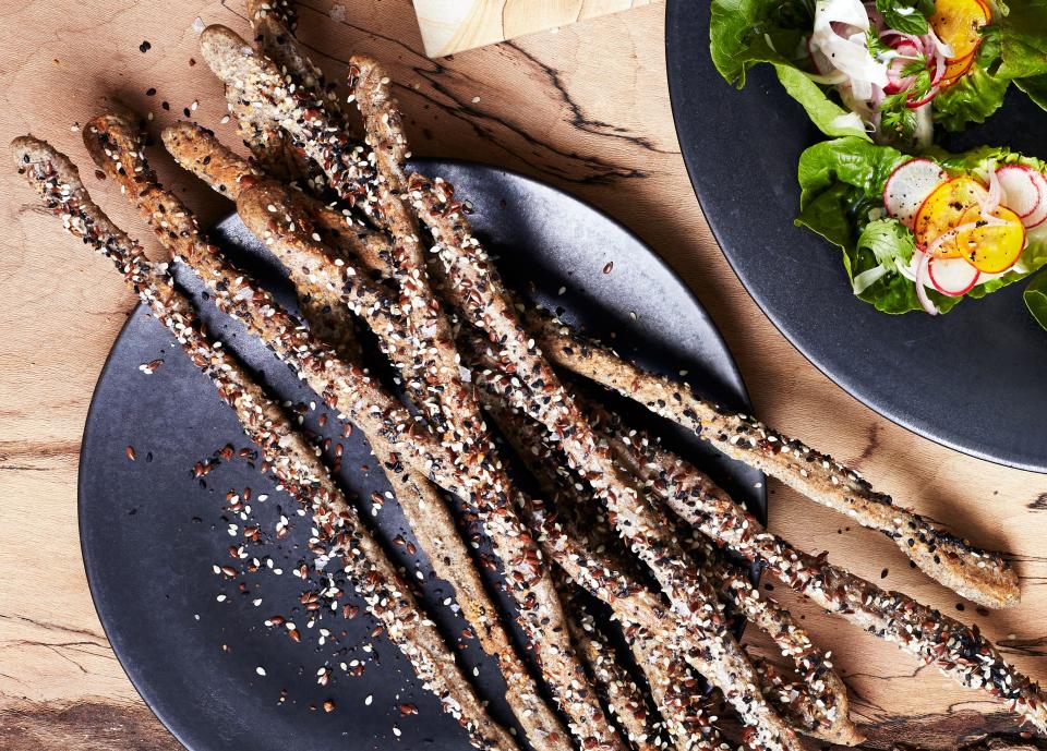 Seeded Buckwheat Grissini with Parmesan