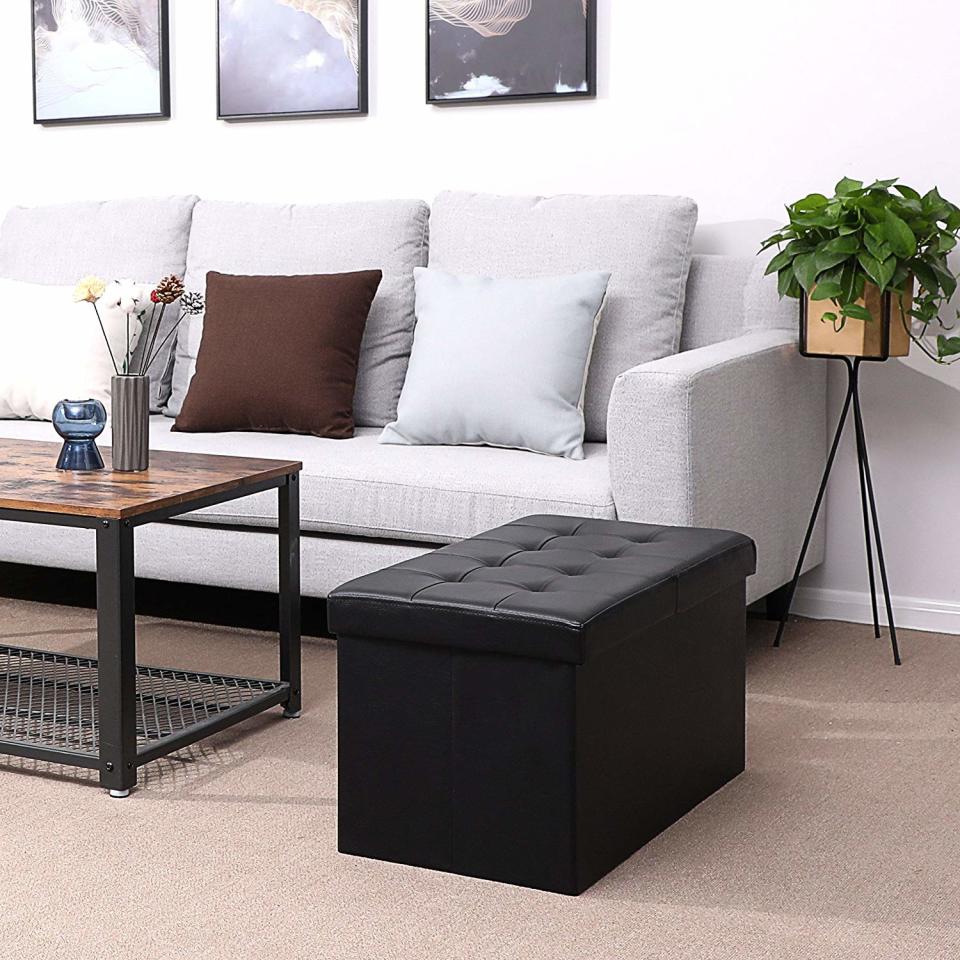 SONGMICS 30 Inches Folding Storage Ottoman Bench. (Photo: Amazon)