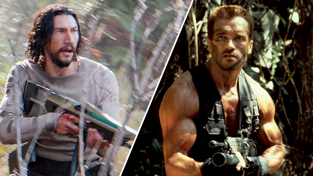 65 star Adam Driver is a big fan of Arnold Schwarzenegger's Predator. (Photo: Sony Pictures Entertainment/Courtesy Everett Collection)
