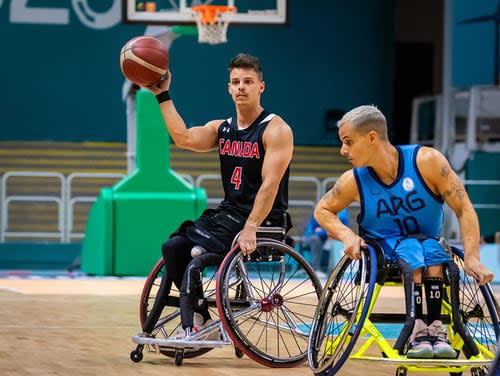 Nik Goncin competes for Team Canada in Santiago in 2023. Goncin is one of two Regina athletes who will be competing in France next week for one of the last spots in the next Paralympics. (Canadian Paralympic Committee - image credit)