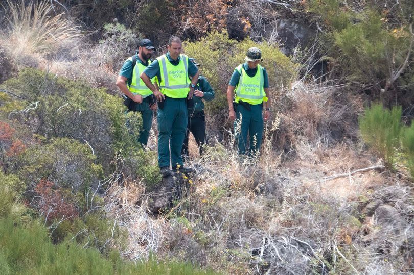 Police Search and rescue team continue to search for Jay  in  the Parque Rural de Teno area close to the village of Masca