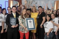 "Good Morning America," Lucky Magazine and ULTA Beauty set a new world record for the most makeovers by a team of five in 24 hours.<p><br> <a href="http://gma.yahoo.com/video/entertainment-26594234/gma-records-week-most-makeovers-in-24-hours-29239452.html" data-ylk="slk:WATCH: 'GMA' Records Week: Most Makeovers in 24 Hours;elm:context_link;itc:0;sec:content-canvas;outcm:mb_qualified_link;_E:mb_qualified_link;ct:story;" class="link  yahoo-link">WATCH: 'GMA' Records Week: Most Makeovers in 24 Hours</a> </p><p><br>Credit: Lou Rocco/ABC</p>