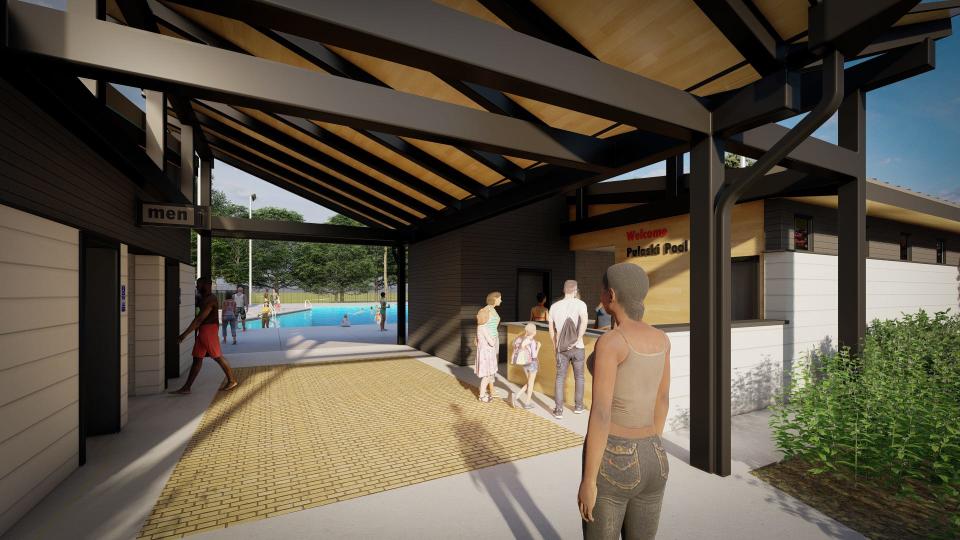 Rendering of the new pool house at Pulaski Park in the City of Poughkeepsie.