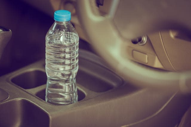 Bottled water was left in car for a long time