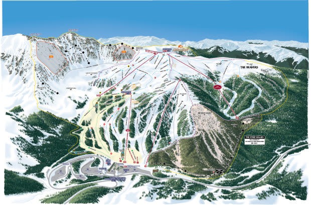 Arapahoe Basin Front Side Trail Map