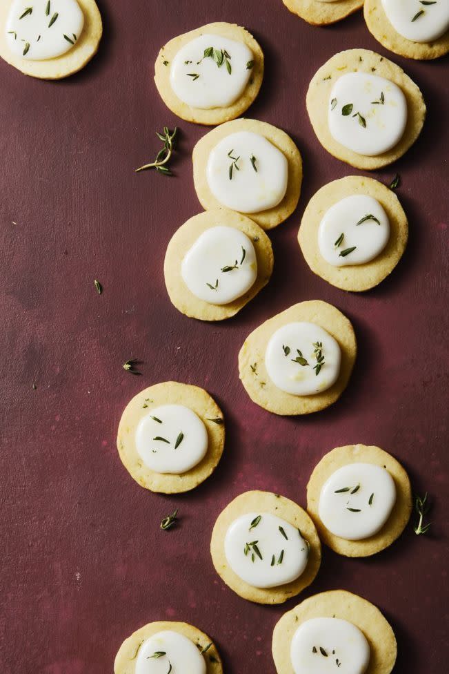 <p>These earthy, tangy bites make the sweetest ending to any dinner party menu.</p><p><em><a href="https://www.goodhousekeeping.com/food-recipes/dessert/a25334012/lemon-thyme-coin-cookies-recipe/" rel="nofollow noopener" target="_blank" data-ylk="slk:Get the recipe for Lemon Thyme Coin Cookies »;elm:context_link;itc:0;sec:content-canvas" class="link ">Get the recipe for Lemon Thyme Coin Cookies »</a></em></p><p><strong>RELATED: </strong><a href="https://www.goodhousekeeping.com/food-recipes/dessert/g4195/lemon-desserts/" rel="nofollow noopener" target="_blank" data-ylk="slk:33 Best Easy and Refreshing Lemon Desserts to Make This Spring;elm:context_link;itc:0;sec:content-canvas" class="link ">33 Best Easy and Refreshing Lemon Desserts to Make This Spring</a><br></p>