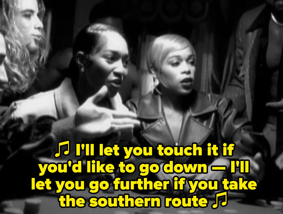 TLC rapping: "I'll let you touch it if you'd like to go down — I'll let you go further if you take the southern route"