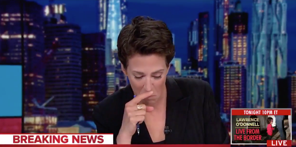 Rachel Maddow breaks down while trying to deliver a story about children being separated from their parents at the border. Source: MSNBC.