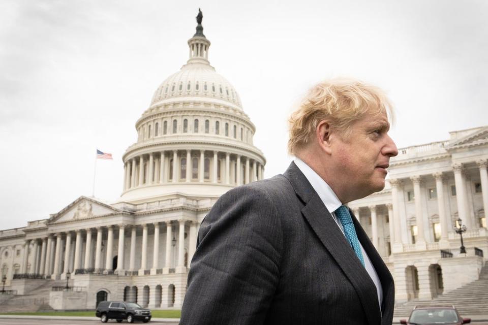 Prime Minister Boris Johnson at the Capitol Building in Washington (Stefan Rousseau/PA) (PA Wire)