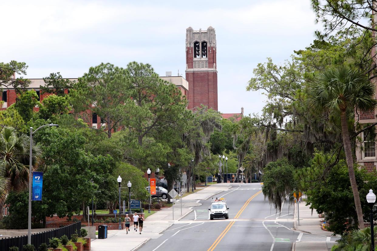 Century Tower is seen on the University of Florida campus.