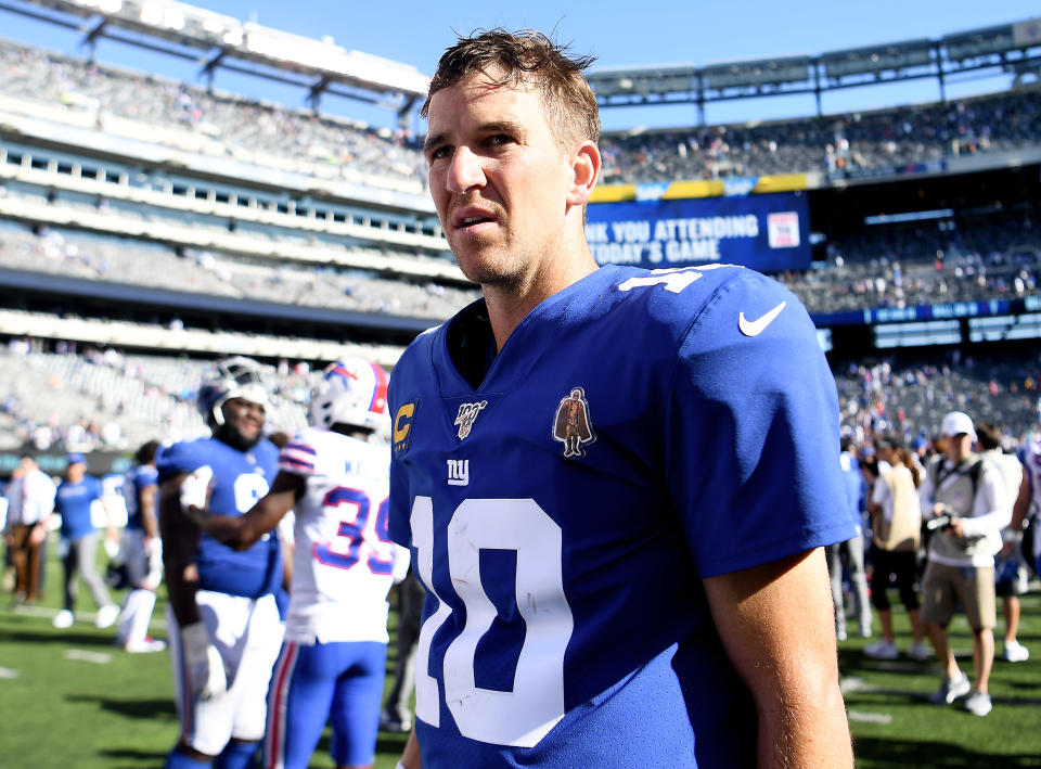 The benching of Eli Manning prompted a slew of Hall of Fame arguments ranging from flimsy to disingenuous. (Getty)