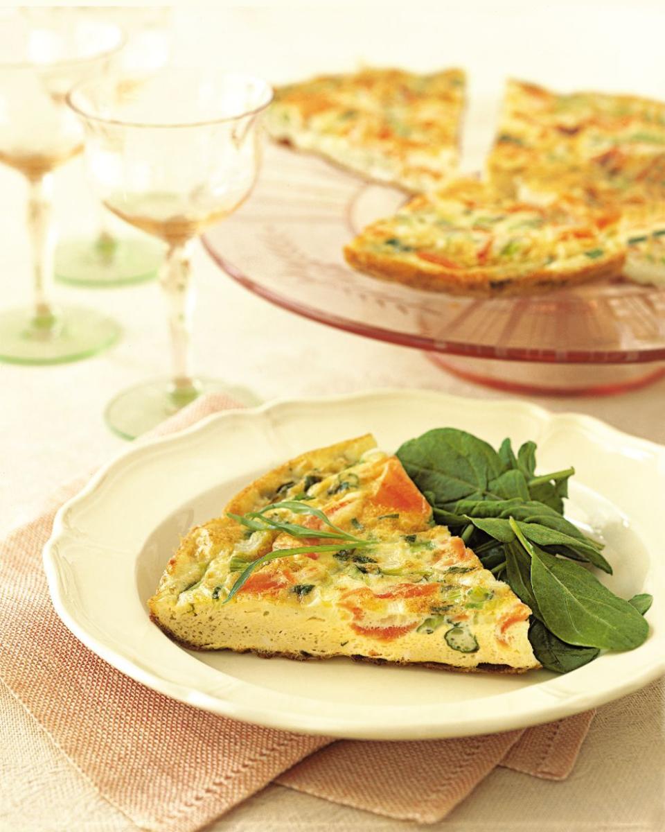 6) Smoked Salmon and Scallions Frittata