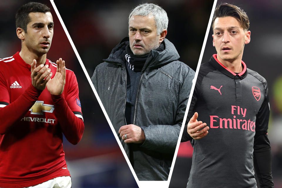 Transfer targets: Manchester United boss Jose Mourinho wants to replace Henrikh Mkhitaryan with Mesut Ozil