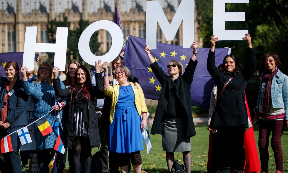 Demonstrators lobby MPs on 13 September to guarantee the rights of EU citizens living in the UK after Brexit