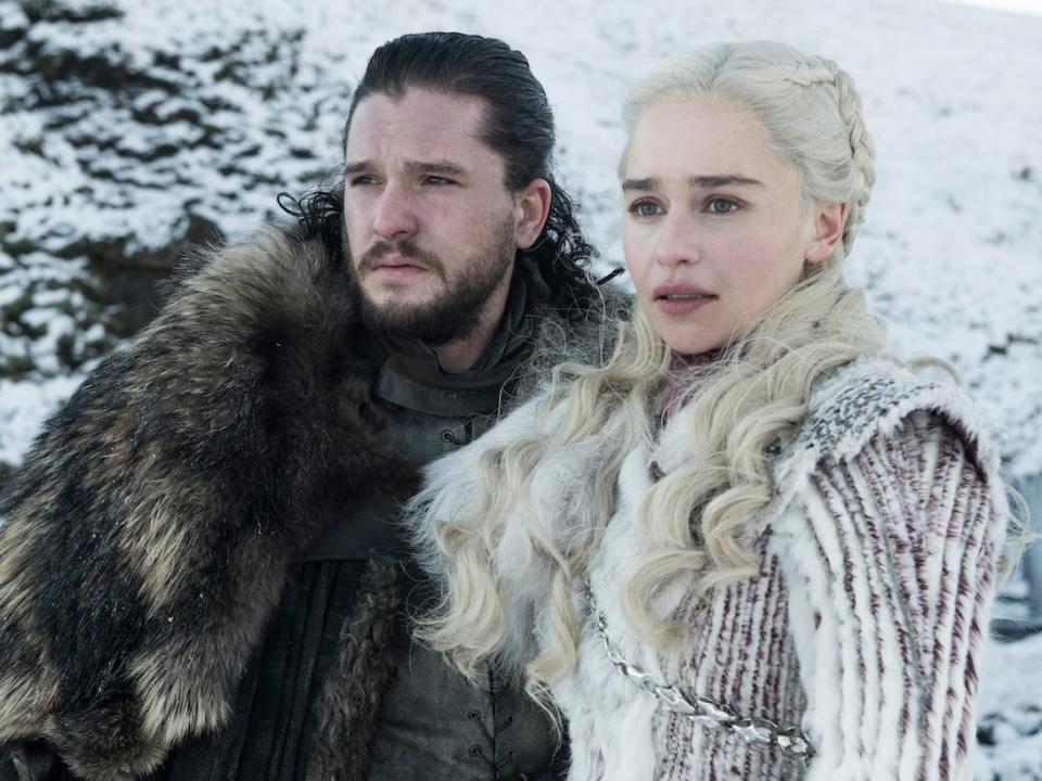 Jon Snow and Daenerys Targaryen Dany Kit Harington and Emilia Clarke Game of Thrones season eight