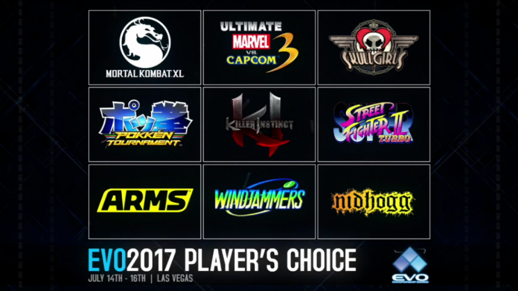 Evo 2017 Player's Choice list