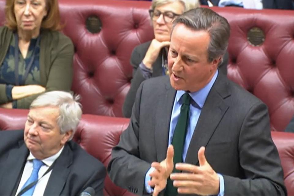 Lord Cameron said more could be done to help Ukraine in the House of Lords on Tuesday (PRU/AFP via Getty Images)