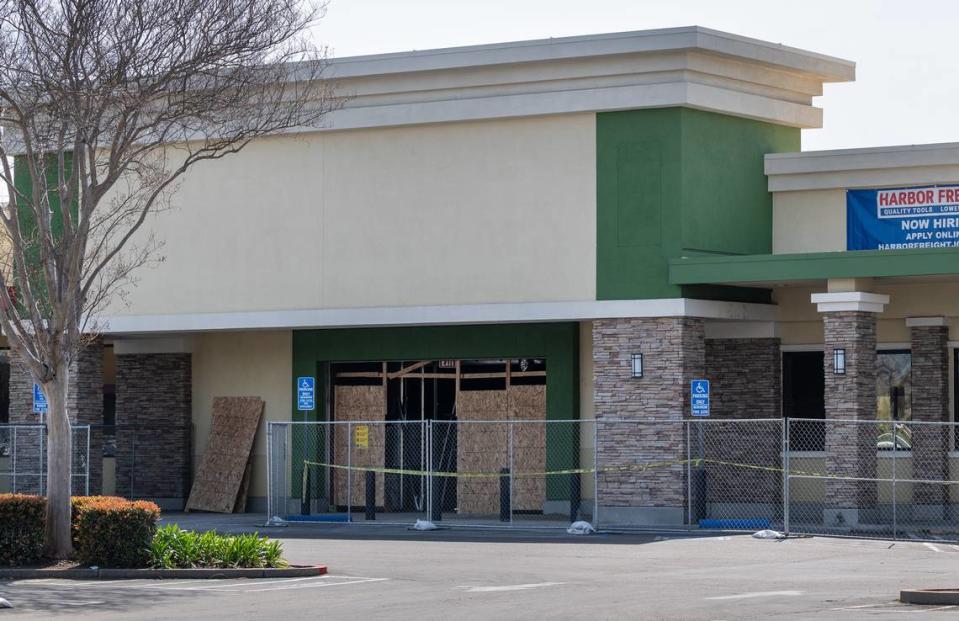 Future site of hardware store Harbor Freight in Modesto, Calif., Wednesday, April 5, 2023.