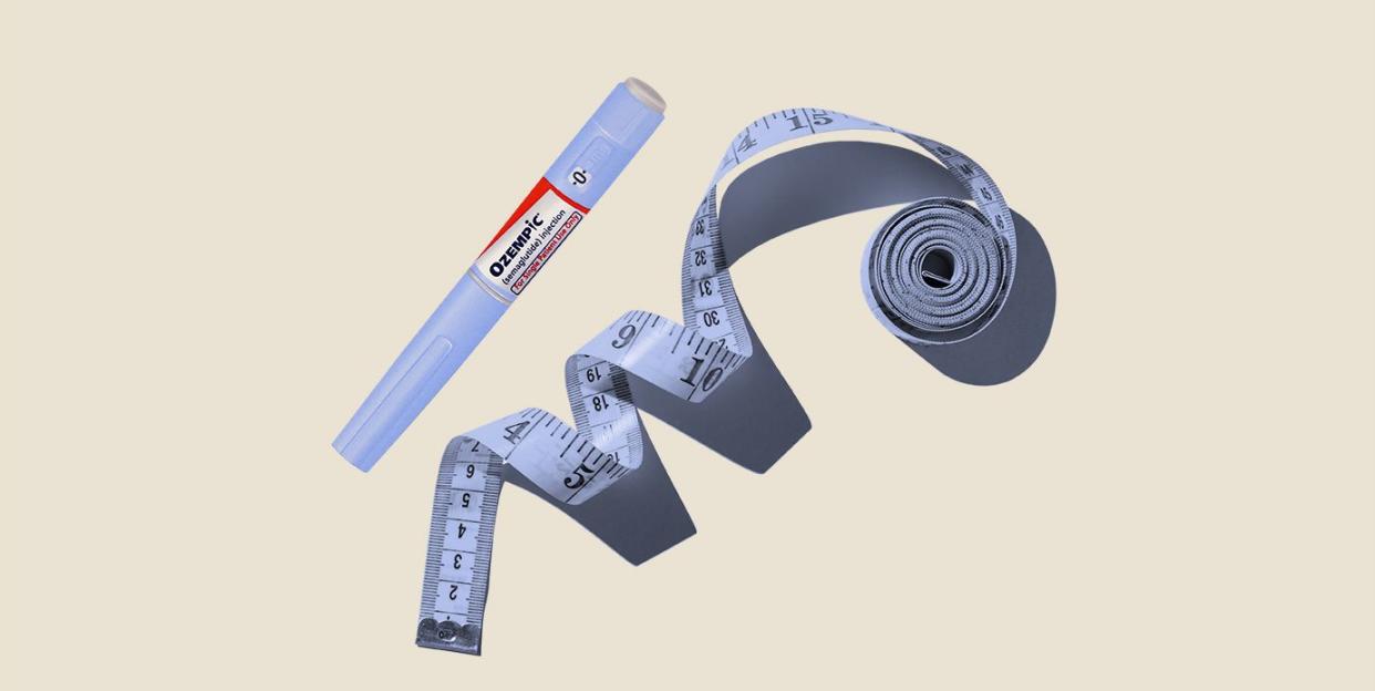 measuring tapes on beige background