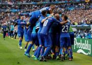 Football Soccer - Italy v Spain - EURO 2016 - Round of 16 - Stade de France, Saint-Denis near Paris, France - 27/6/16 Italy's Graziano Pelle celebrates with teammates after scoring their second goal REUTERS/Darren Staples Livepic